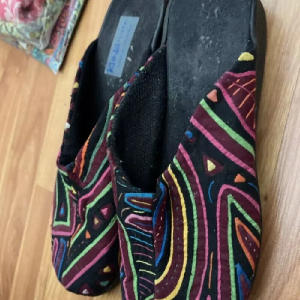 Kuna Mola Art Vegan Flat Slip Ons